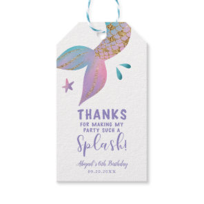 Mermaid Splash Birthday Party Thank You Favor Gift Tags