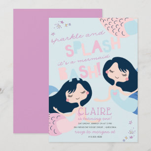 Mermaid Splish Splash Bash Birthday Invitation