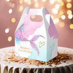 Mermaid Splish Splash Pool Party Girl Birthday Favor Boxes