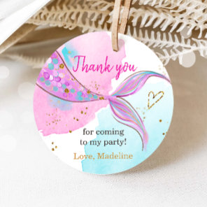 Mermaid Splish Splash Pool Party Girl Birthday Favor Tags