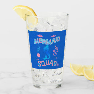 Mermaid Squad Birthday Party Glass