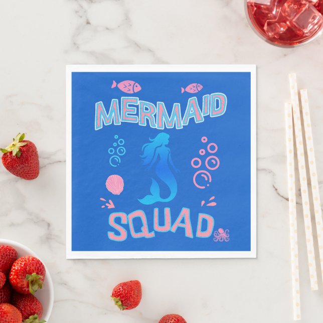 Mermaid Squad Birthday Party  Napkins (Insitu)