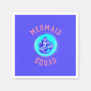 Mermaid Squad Birthday Party Theme Napkins