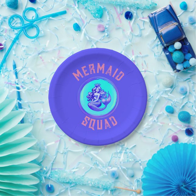 Mermaid Squad Birthday Party Theme Paper Plates (Party)
