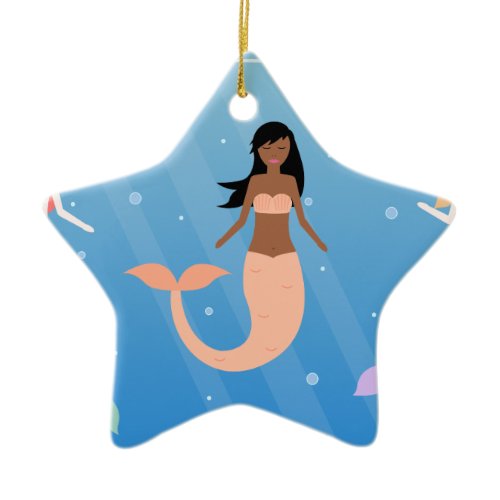 mermaid squad ceramic ornament