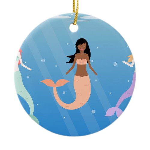 mermaid squad ceramic ornament