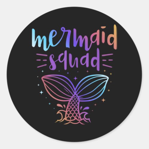 Mermaid Squad Classic Round Sticker