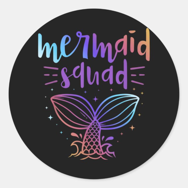 Mermaid Squad Classic Round Sticker (Front)