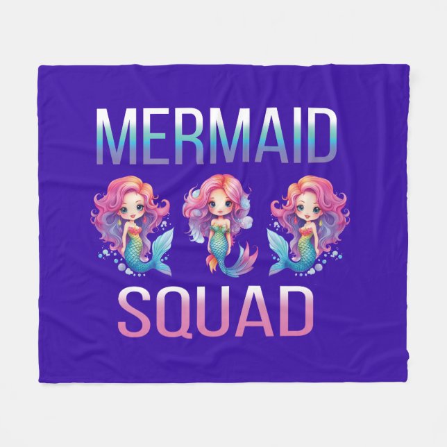 Mermaid Squad Fleece Blanket (Front (Horizontal))