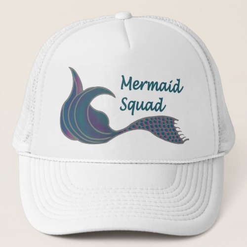 Mermaid Squad Greens and Pinks Trucker Hat