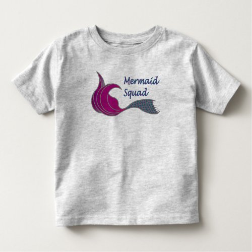 Mermaid Squad in dark pink and teal Toddler T_shirt