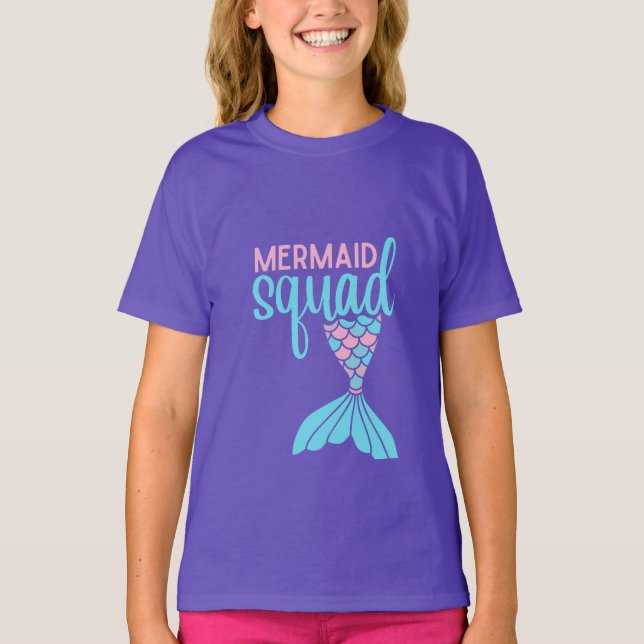 Mermaid Squad Kids Mythical Graphic T-Shirt (Front)
