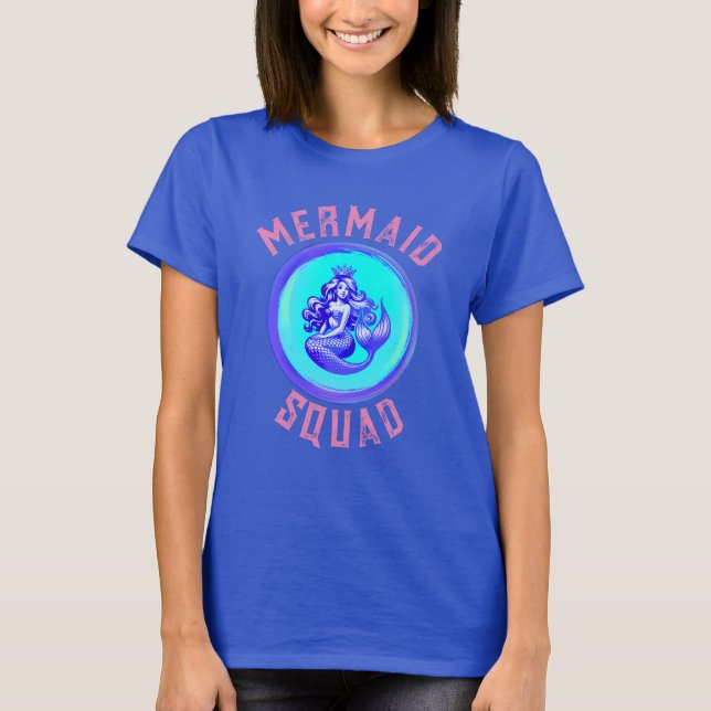 Mermaid Squad Mermaid Birthday Party T-Shirt (Front)