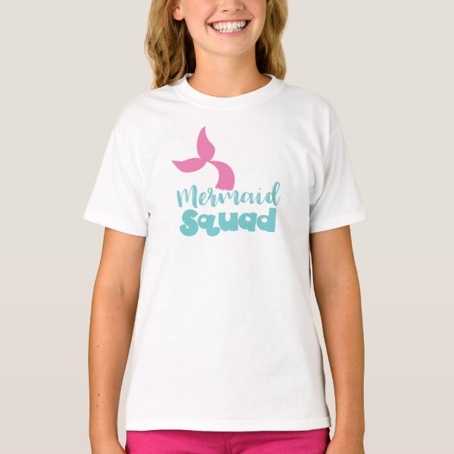 Mermaid Squad, Mermaid Tail, Mermaid Silhouette T-Shirt (Front)