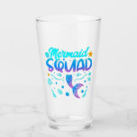 Mermaid Squad Of The Birthday Drinking Glass<br><div class="desc">Mermaid Squad Of The Birthday Mermaid Tail Family Matching Design Gift Drinking Glass Cup Classic Collection.</div>