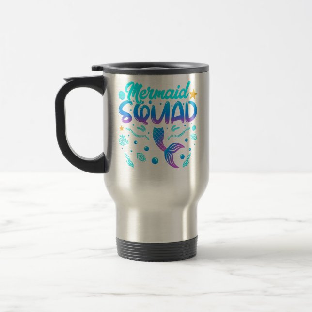 Mermaid Squad Of The Birthday  Travel Mug (Left)