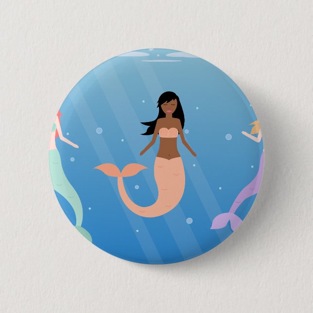 mermaid squad pinback button (Front)