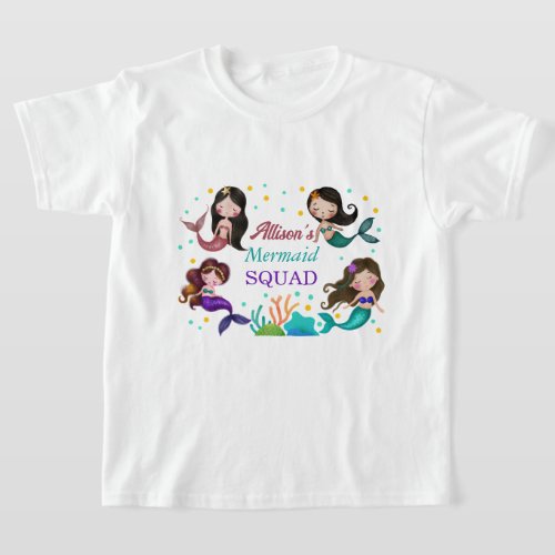 Mermaid Squad Pretty Mermaids Under the Sea  T_Shirt