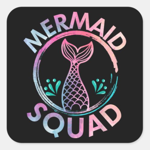 Mermaid Squad Square Sticker