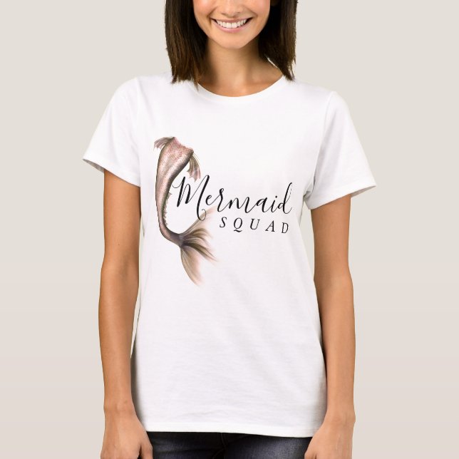 Mermaid Squad | Terracotta Soft Peach Bachelorette T-Shirt (Front)