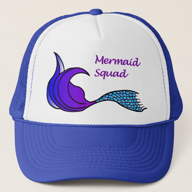 Mermaid Squad with purple and blue tail hat (Front)