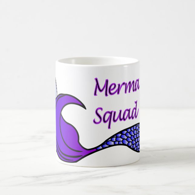 Mermaid Squad with purple mermaid tail on a mug (Center)