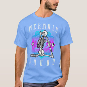 Mermaid Squad Yoga Pose Skeleton Anahata Symbol1 T-Shirt