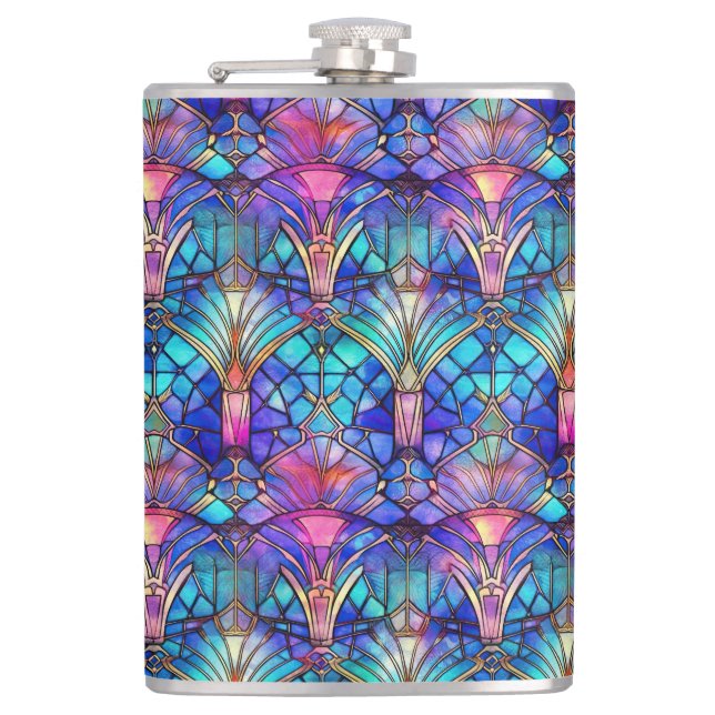 Mermaid Stained Glass Flask (Front)