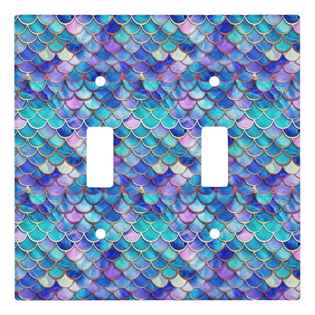 Mermaid Stained Glass Light Switch Cover (Front)