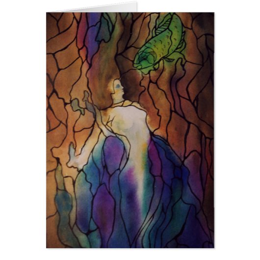 mermaid stainglass cards (Front)