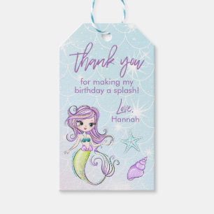 Mermaid Starfish Birthday Party Thank You Tags