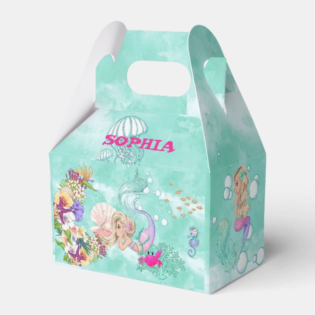 Mermaid Starfish Cute Personal  Favor Box (Front Side)