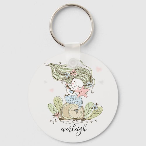 Mermaid Starfish Kids Keychain