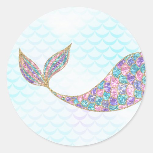 Mermaid sticker Glitter Under the sea Thank you