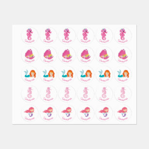 Mermaid sticker Labels