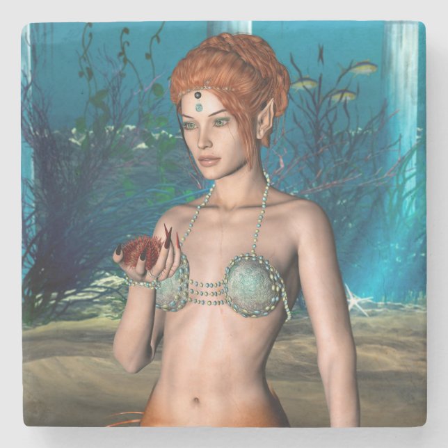 Mermaid Stone Coaster (Front)