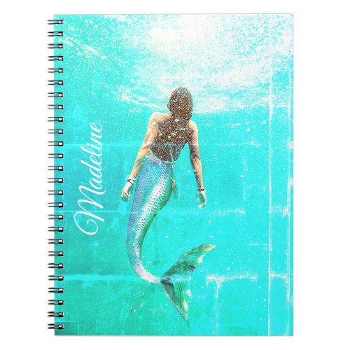 Mermaid Summer Blue Ocean  Modern Chic Notebook