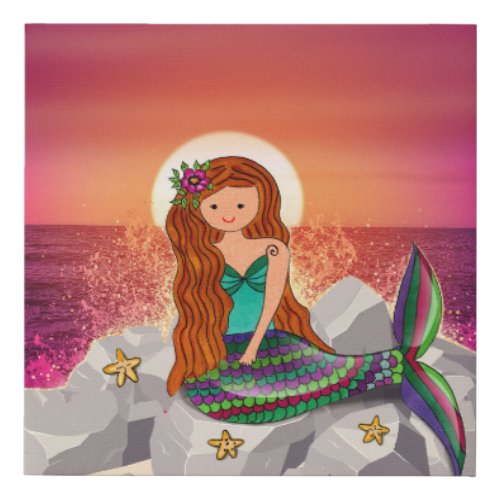 Mermaid Sunset Canvas Art