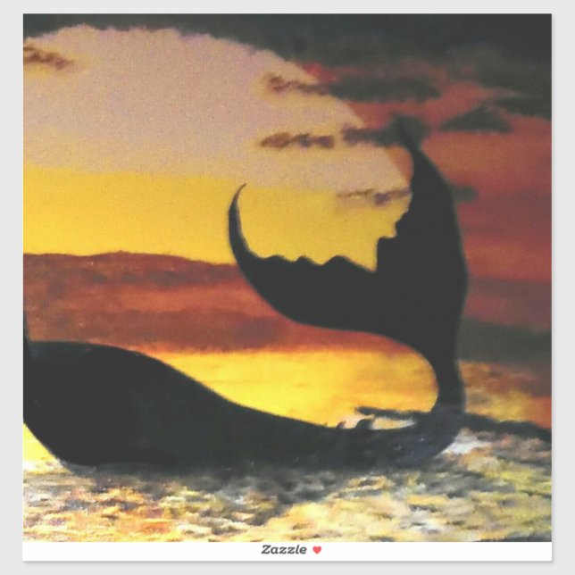 Mermaid sunset painting #2 sticker (Sheet)