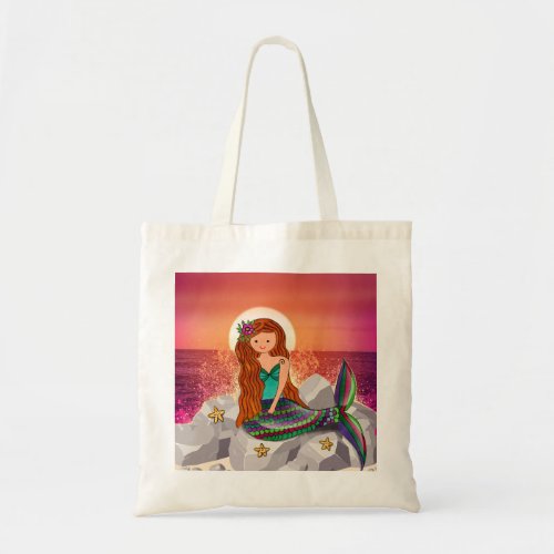 Mermaid Sunset Tote Bag