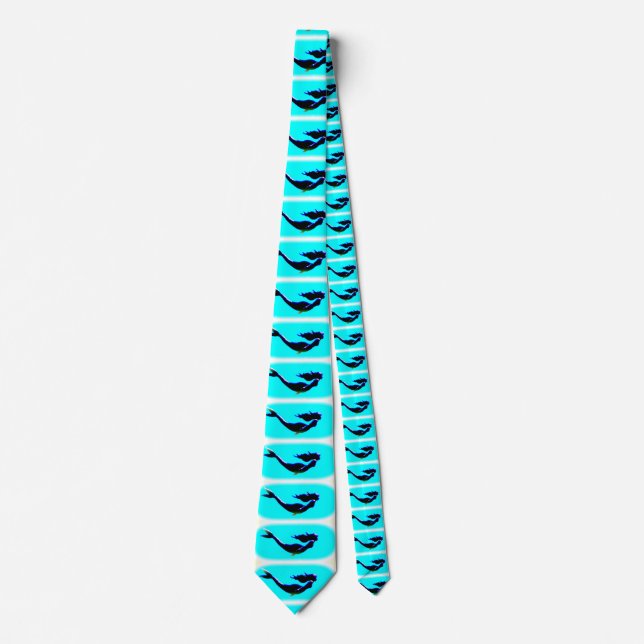 mermaid swimming blue neck tie (Front)