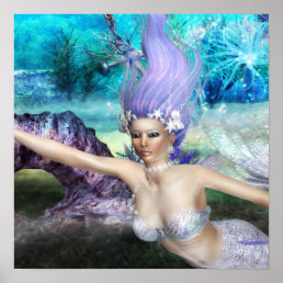 Mermaid Swimming Poster
