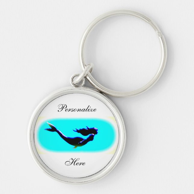 Mermaid swimming underwater Thunder_Cove Keychain (Front)