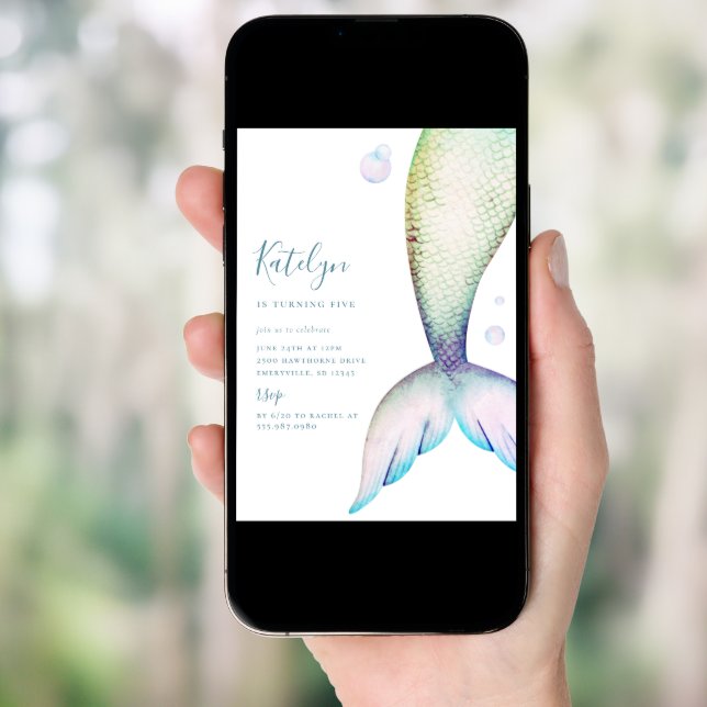 Mermaid Tail Birthday Invitation (Front Digital)