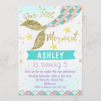 mermaid Tail Birthday invitation