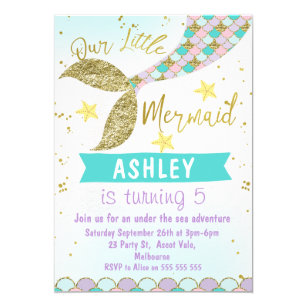 mermaid birthday invitations zazzle