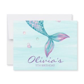 Mermaid tail birthday invitation