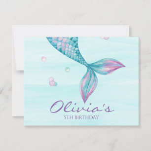 Mermaid tail birthday invitation