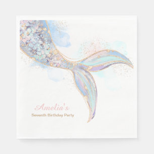 Mermaid Tail Birthday Party Napkins
