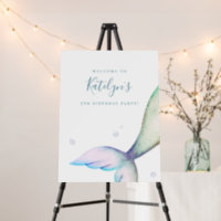 Mermaid Tail Birthday Party Welcome Foam Board